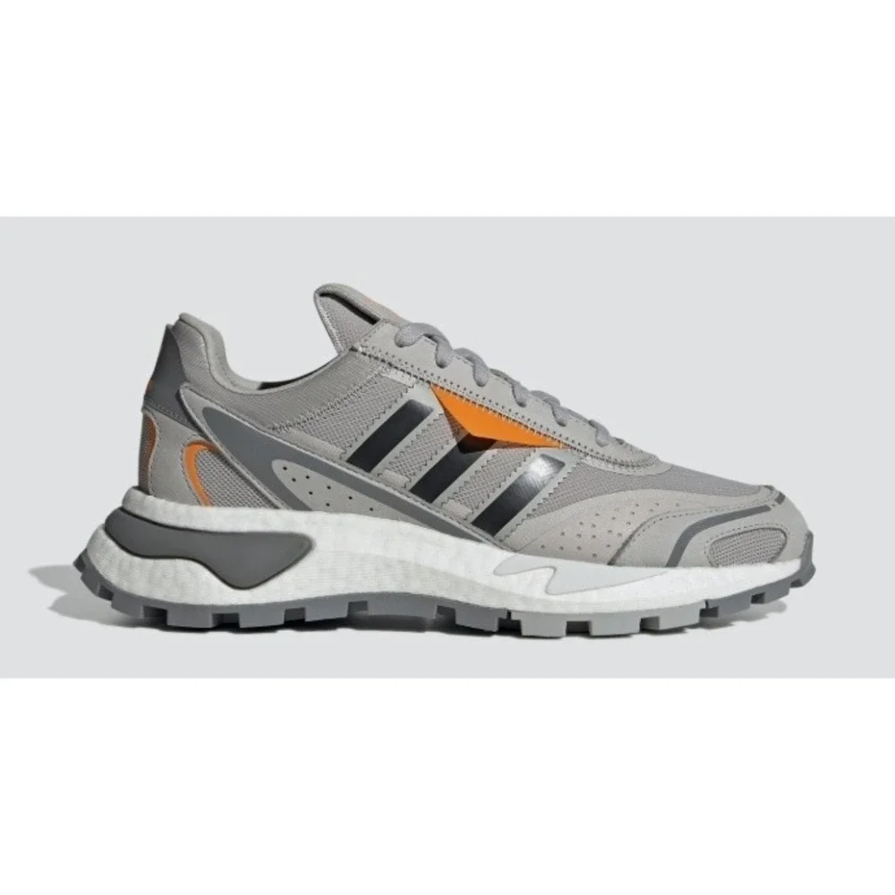 Adidas Retropy P9 Mens Grey Orange Boost Sneakers GW0551 Size 8